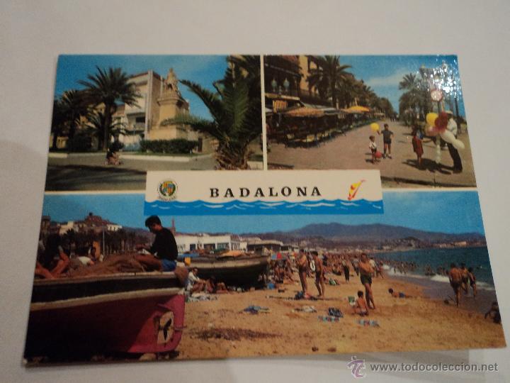 Postales: BADALONA RAMBLA DEL CAUDILLO Y PLAYA - Foto 1