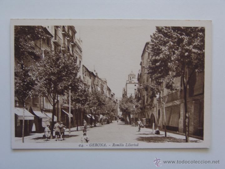 Postales: POSTAL DE GERONA RAMBLA LIBERTAD - Foto 1