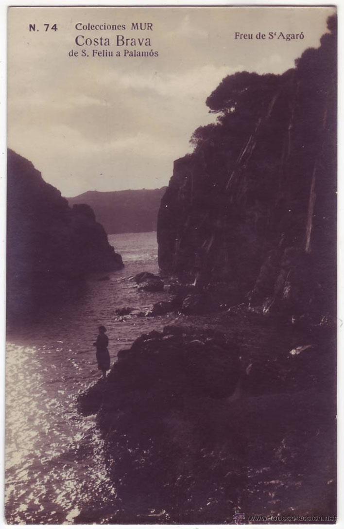 Postales: Costa Brava de S. Feliu a Palam&oacute;s. Freu de S'Agaro (Gerona). Colecciones Mur. No circulada (A&ntilde;os 20)