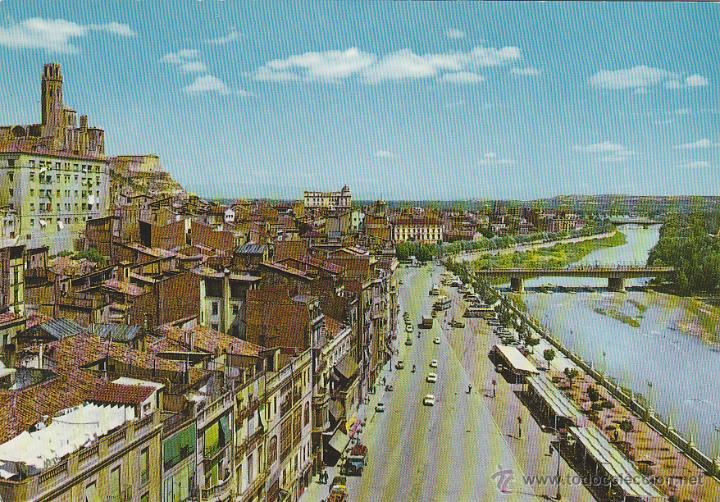 Postales: Lleida, Avenida de Blondel y rio Segre - Foto 1