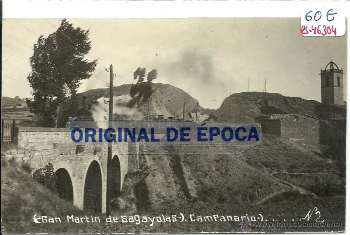 Postcards: (PS-46304)POSTAL FOTOGRAFICA DE SAN MARTIN DE SAGAYOLAS-CAMPANARIO.FERROCARRIL