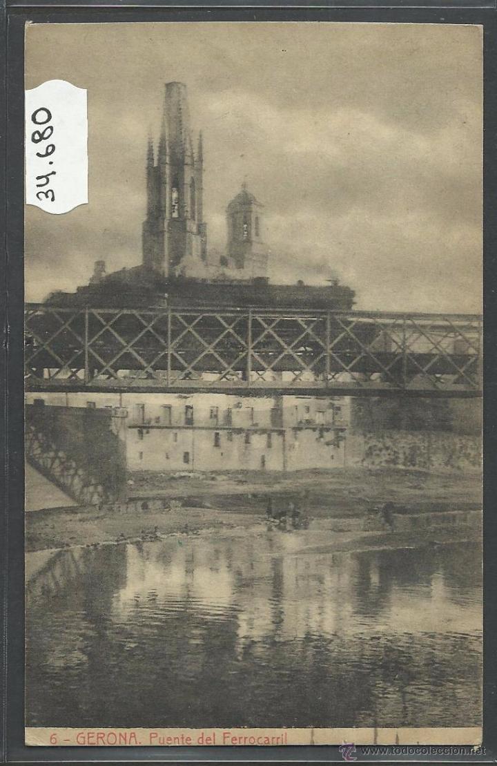 Postales: GIRONA - 6 - PONT DEL FERROCARRIL - THOMAS - (36480) - Foto 1