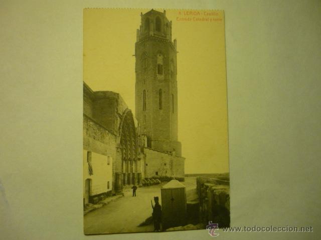 Postales: postal lerida entrada catedral y torre --bb