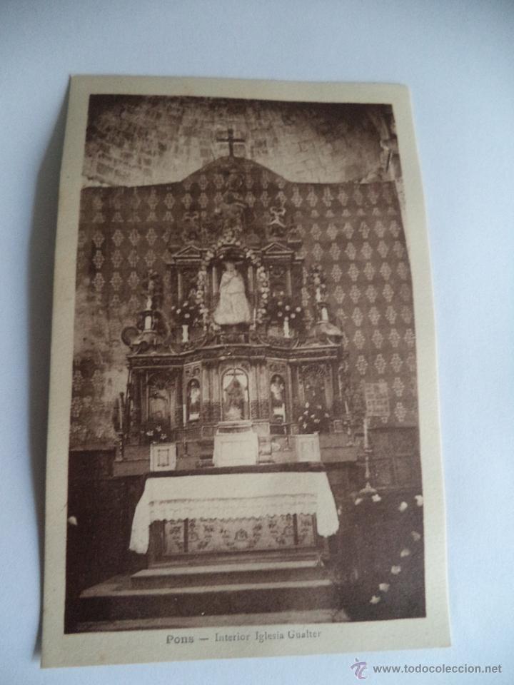 Postales: Magnifica postal de Pons Interior iglesia Gualter - Foto 1