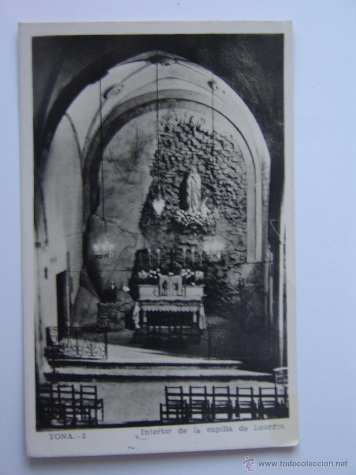 Postales: POSTAL DE TONA INTERIOR DE LA CAPILLA DE LOURDES - Foto 1