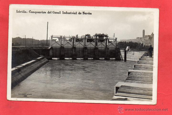 Postales: lerida. compuertas canal ser&oacute;s. alsina