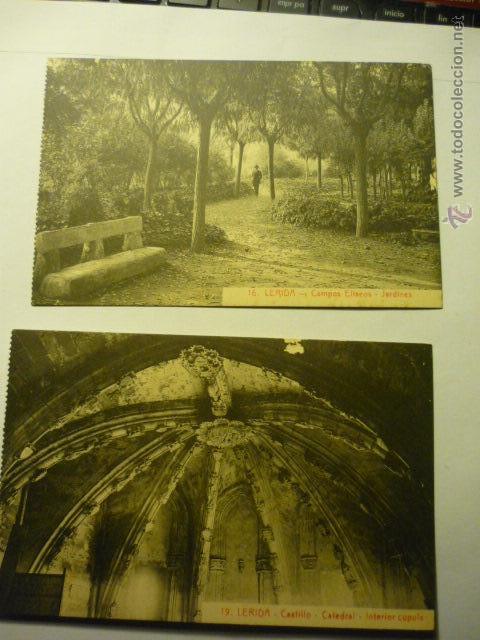 Postales: LOTE POSTALES LERIDA.-CAMPOS ELISEOS-CUPULA CATEDRAL CASTILLO-BB