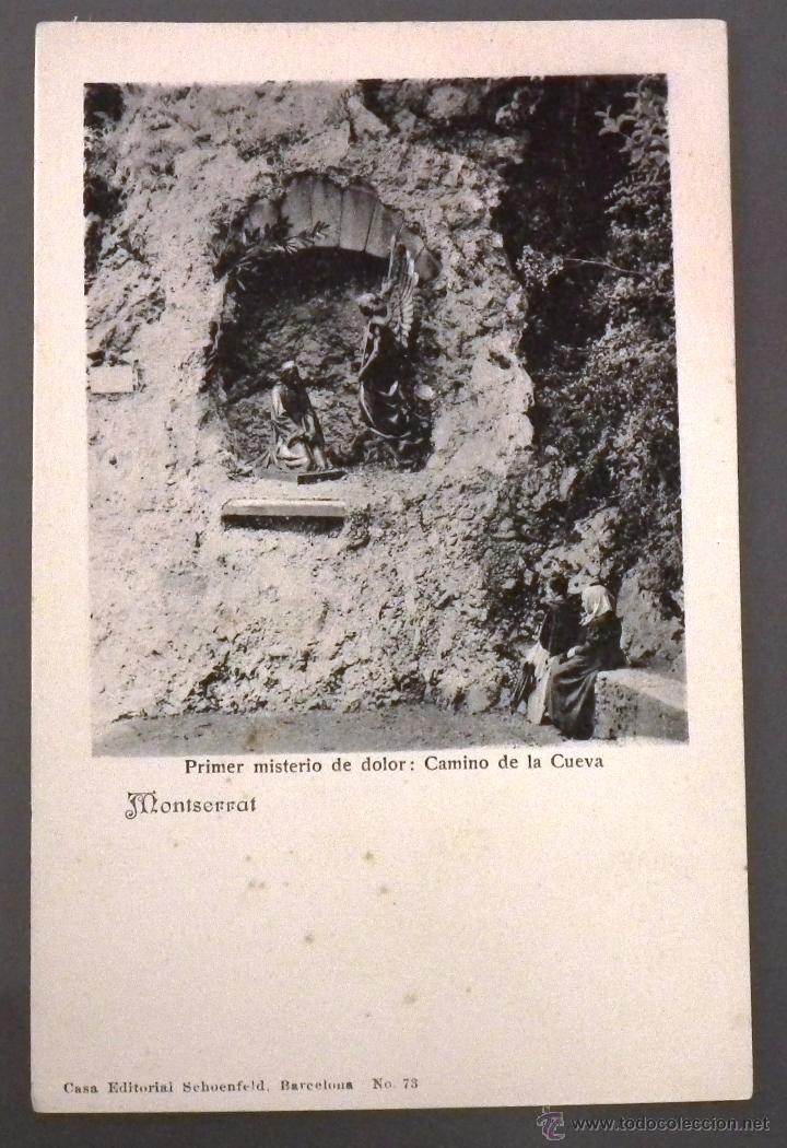 Postais: POSTAL DE MONTSERRAT, N&ordm; 73 - PRIMER MISTERIO DE DOLOR / CAMINO DE LA CUEVA. EDIT. SCHOENFELD