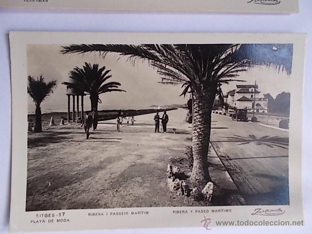 Postales: SITGES - JARDINES TERRAMAR y PASEO RIBERA - Foto 3