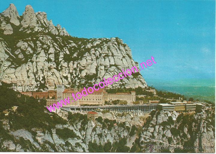Postales: MONTSERRAT - VISTA GENERAL DESDE SANT MIQUEL - A&Ntilde;O 1980 APROX. (POSTAL SIN CIRCULAR)