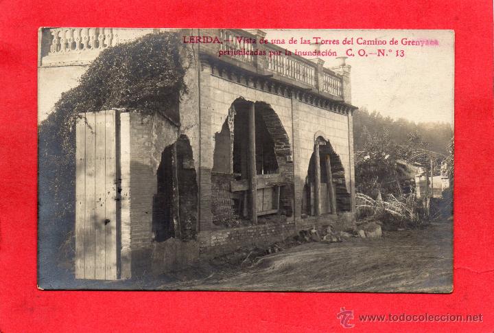Postales: lerida. vista de una de las torres del camino de grenyana inundaci&oacute;n. c.o. n&ordm;13