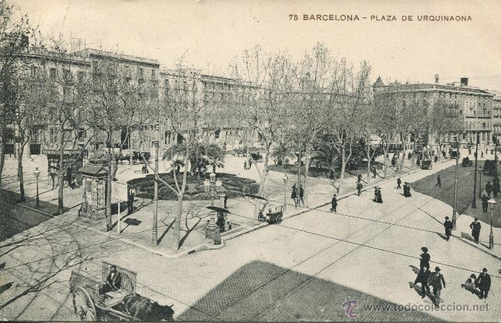 Postales: BARCELONA-PLZA URQUINAONA-1917-MISS&Egrave;