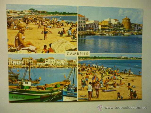 Postales: POSTAL CAMBRILS -PLAYA Y PUERTO - Foto 1