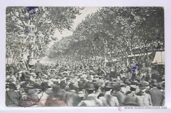Postkarten: Antigua Postal - Festes de la Solidaritat Catalana. L'Arribada dels Senadors i Diputats - Circulada