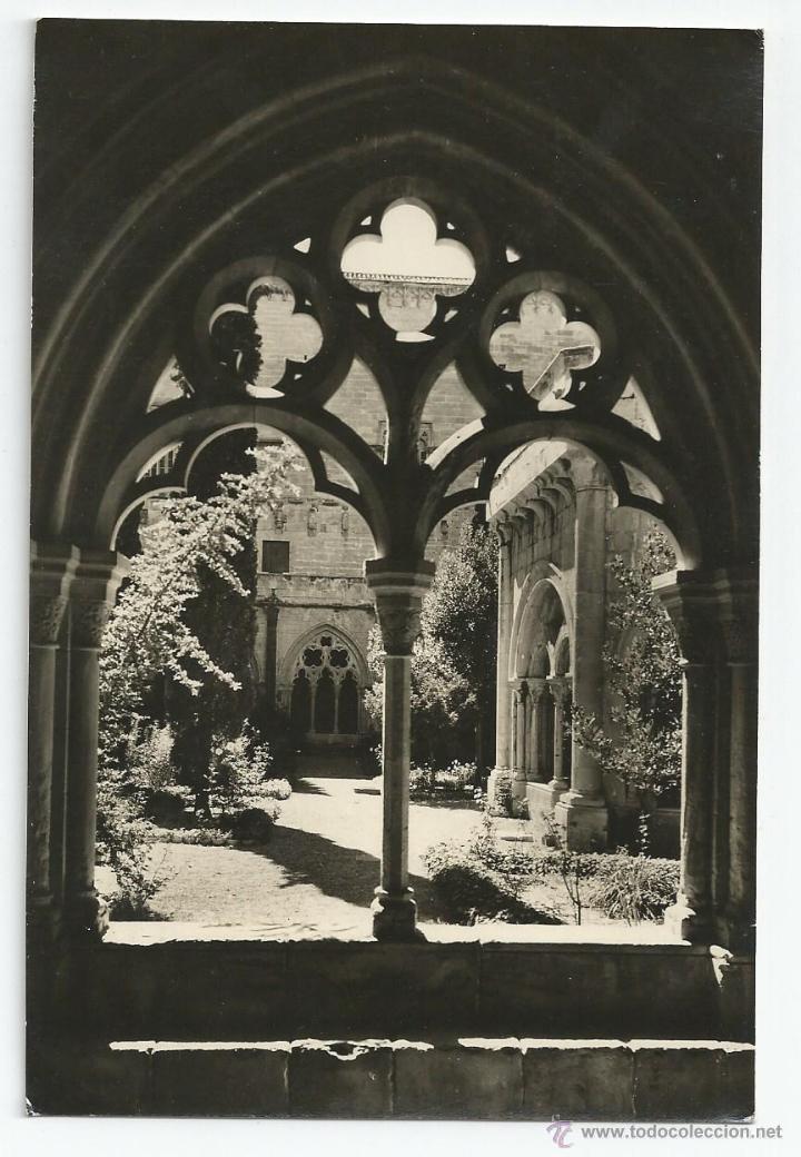 Postales: POSTAL REAL MONASTERIO DE POBLET - CALADOS DEL CLAUSTRO G&Oacute;TICO, 1958