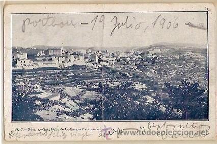 Postkarten: ANTIGUA POSTAL NUM 3 SANT FELIU DE CODINES VISTA PARCIAL NUM I M U ESCRITA 1906