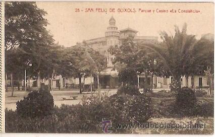 Postkarten: ANTIGUA POSTAL 28 SAN FELIU DE GUIXOLS PARQUE Y CASINO LA CONSTANCIA FOTOTIPIA THOMAS