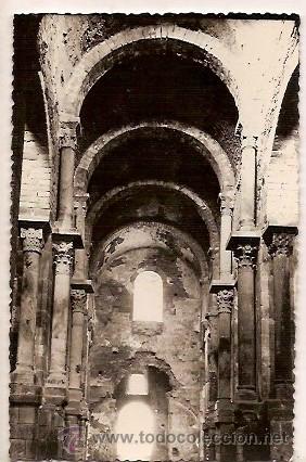 Cartes Postales: ANTIGUA POSTAL LLANSA S PEDRO DE RODA INTERIOR DE LA NAVE SIGLO XI FOTO S MARTI