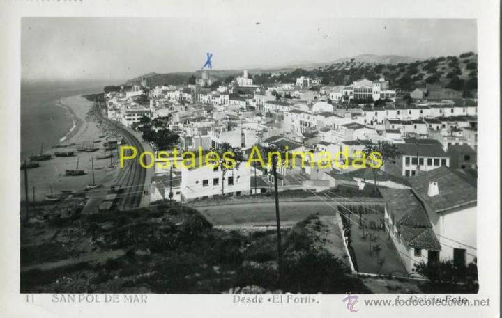 Postales: a02973 Sant Pol De Mar - Desde El Forti - Roisin N&ordm;11 circulada 1954