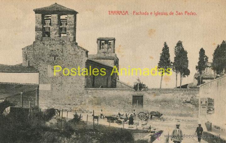 Postkarten: a03405 Terrassa - Fachada E Iglesias De San Pedro - Castella - aniimada terrassa