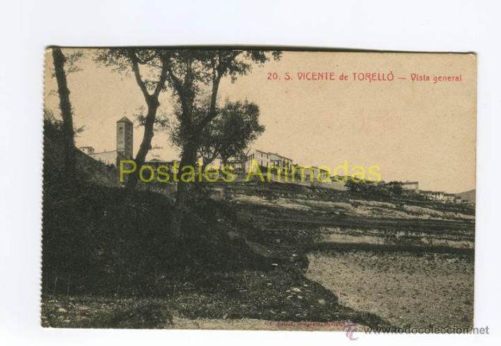 Postcards: a0347 Sant Vicen&ccedil; De Torello - Vista General - N&ordm;20 circulada 1920