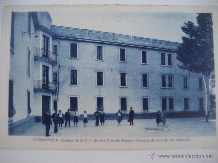 Postales: Sarda&ntilde;ola. Granja de la Cop. La Flor de Mayo. Terraza de un edificio. L. Roisin. Sin circular - Foto 1
