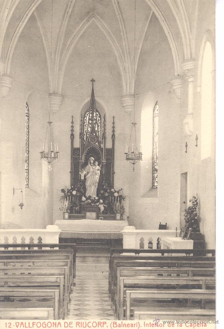 Postkarten: POSTAL VALLFOGONA DE RIUCORP. N&ordm; 12(BALNEARI) INTERIOR DE LA CAPILLA.FOTOTIPIA THOMAS