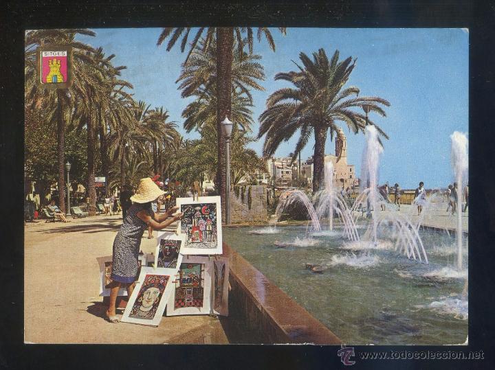 Postales: Sitges. Circulada 1966, matasellos rodillo *Sitges* Poco legible. - Foto 1
