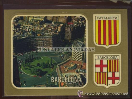 Postales: Lote de 4 postales de Barcelona autoadhesivas - Foto 2