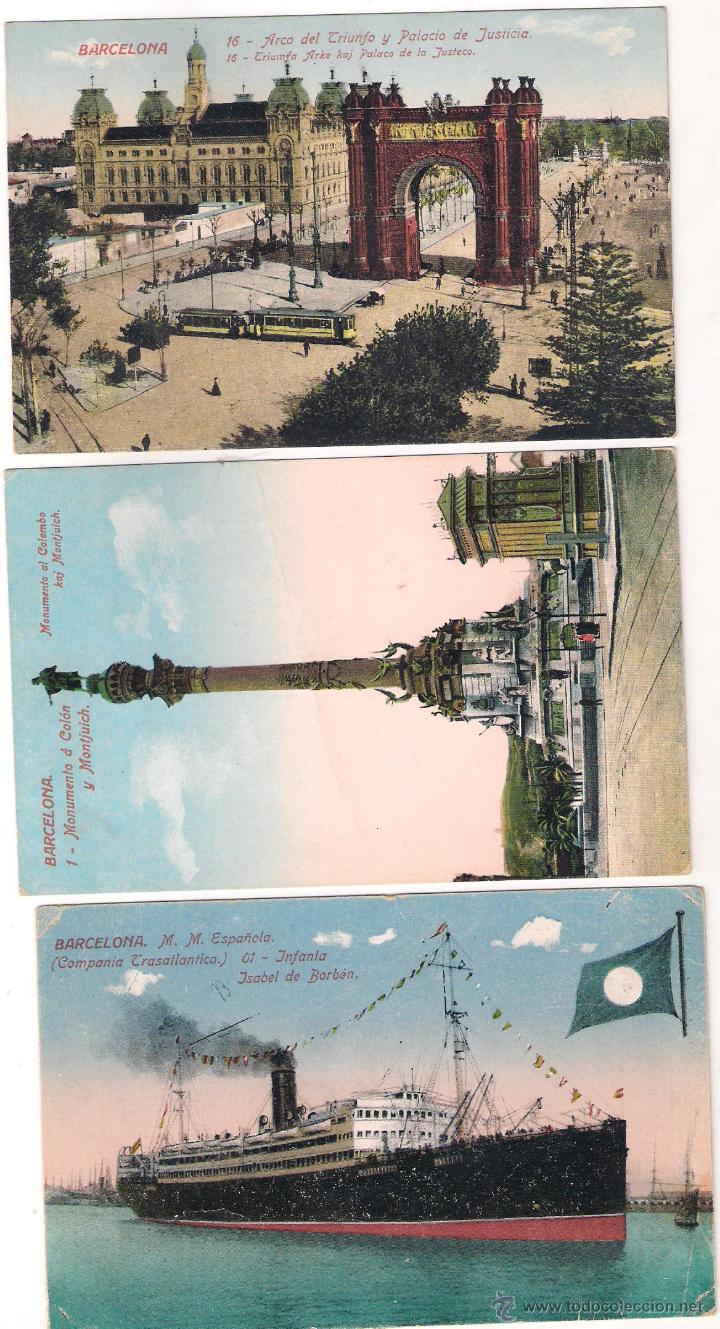 Postales: 9 POSTALES ANTIGUAS DE BARCELONA - Foto 1