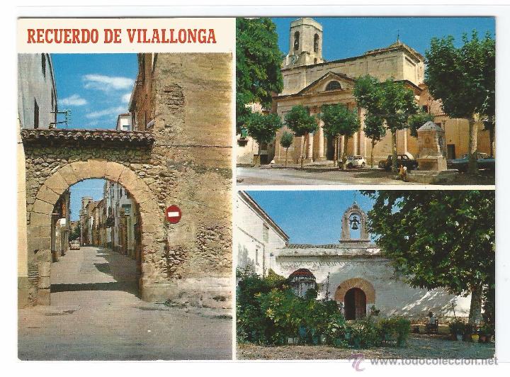 Postkarten: VILALLONGA .- VARIAS VISTAS DE LA CIUDAD .- FOTO CHINCHILLA .- EDICION GENOVEVA RIERA