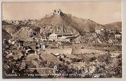 Postkarten: ANTIGUA POSTAL 4 CARDONA VISTA PANORAMICA Y FABRICA DE LA UNION ESPA&Ntilde;OLA DE EXPLOSIVOS ZERKOWITZ