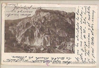 Postcards: ANTIGUA POSTAL SALINAS DE  CARDONA MONTA&Ntilde;A LLAMADA LAS AL ROJA ESCRITA