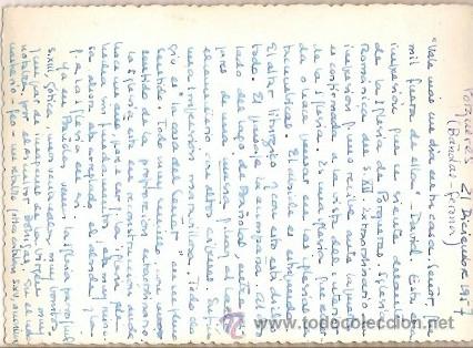 Postales: ANTIGUA POSTAL PORQUERAS GERONA ESCRITA 1957 - Foto 2