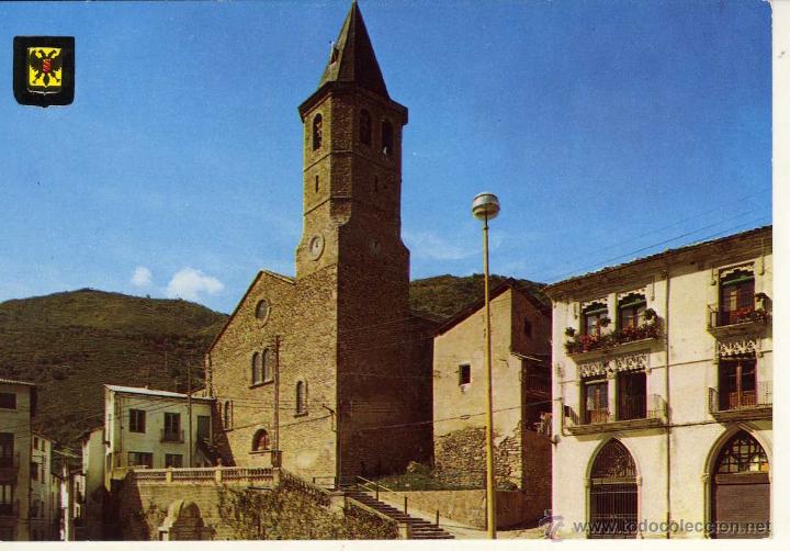 Postales: MAGNIFICA POSTAL PLAZA DE LA IGLESIA EL PALLARS SORT LERIDA