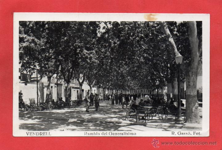 Postales: vendrell. rambla del generalisimo. gass&oacute; - Foto 1