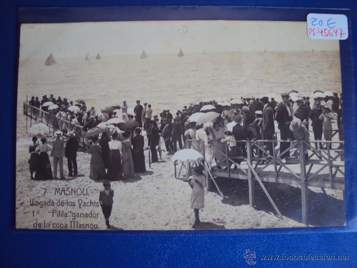 Postcards: (PS-47647)POSTAL FOTOGRAFICA DE MASNOU-LLEGADA DE LOS TACHTS,1&ordm;PILILA GANADOR DE LA COPA