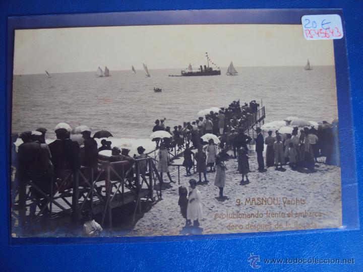 Postcards: (PS-47643)POSTAL FOTOGRAFICA DE MASNOU-YACHTS EVOLUCIONANDO FRENTE AL EMBARCADERO DESPUES DE LA LLE