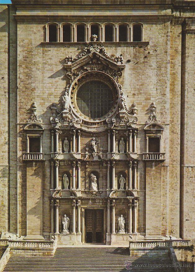 Postales: Girona, Fachada de La Catedral - Foto 1