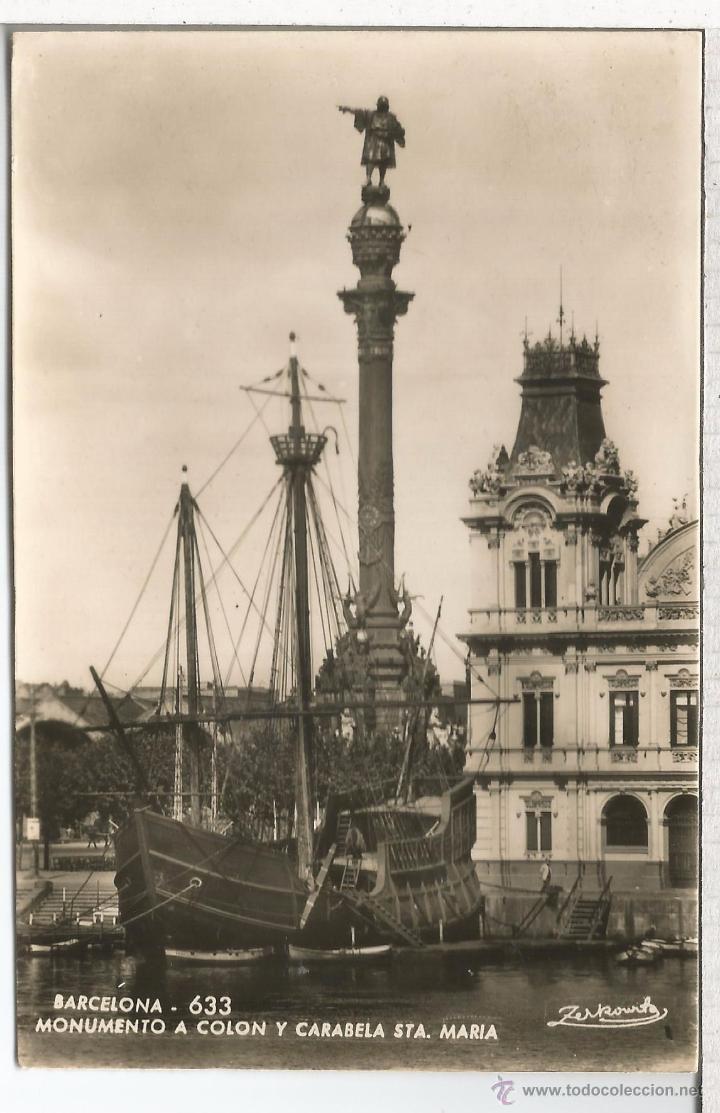 Postales: BARCELONA SIN ESCRIBIR COLON - Foto 1