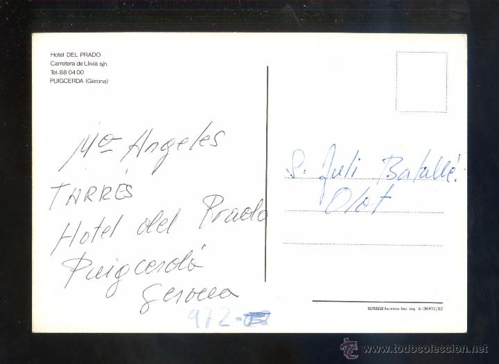 Postales: Puigcerd&agrave;. *Hotel Del Prado. Escrita. - Foto 2