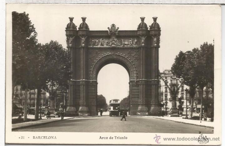 Postales: BARCELONA ESCRITA ARCO DEL TRIUNFO - Foto 1