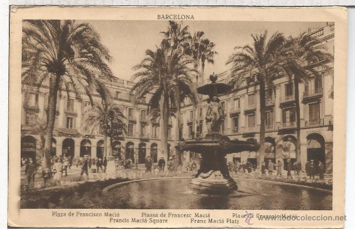 Postales: BARCELONA ESCRITA PLAZA MACIA - Foto 1