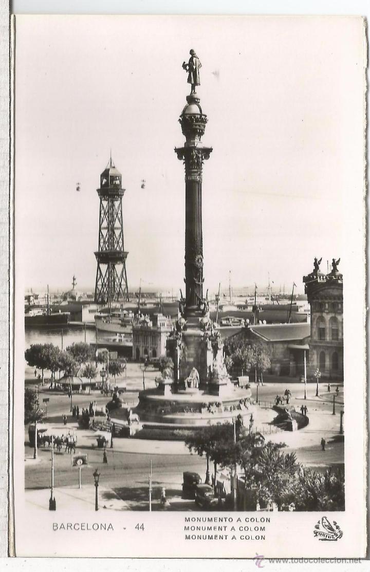 Postales: BARCELONA SIN ESCRIBIR MONUMENTO A COLON - Foto 1