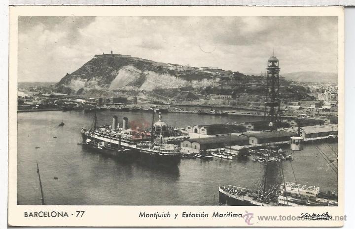 Postales: BARCELONA ESCRITA ESTACION MARITIMA - Foto 1