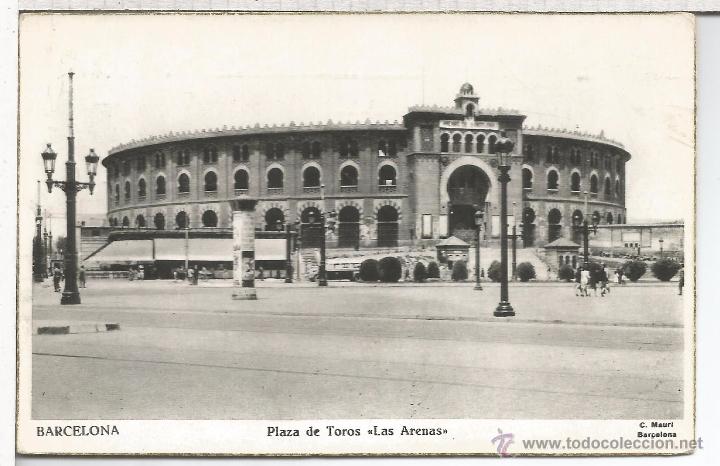Postales: BARCELONA ESCRITA PLAZA DE TOROS - Foto 1