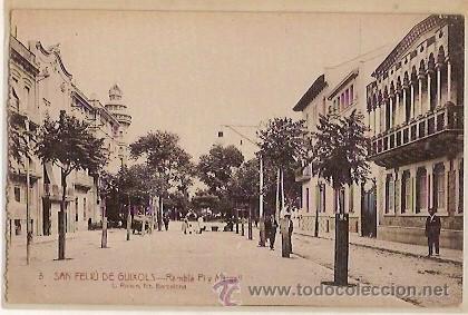 Postkarten: ANTIGUA POSTAL 5 SAN FELIU DE GUIXOLS RAMBLA PI Y MARAGALL L ROISIN EDITOR ARTURO VICENS