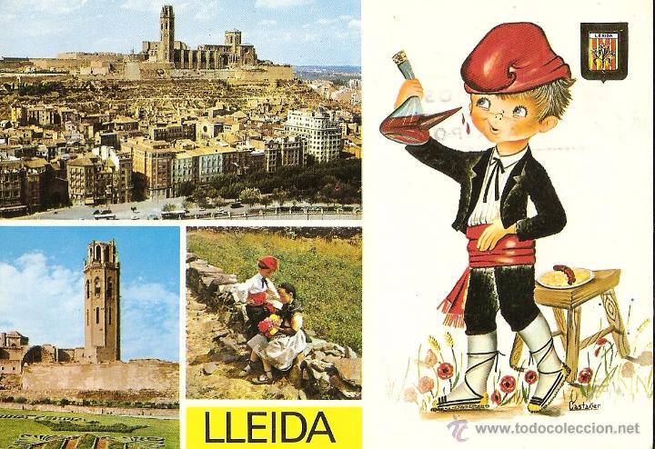 Postales: POSTAL, LLEIDA, DIVERSOS ASPECTOS, CIRCULADA - Foto 1