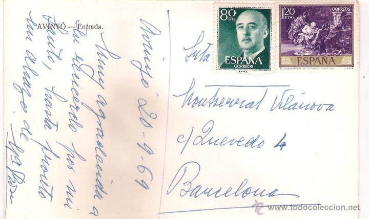 Postales: POSTAL DE AVINY&Oacute; , ENTRADA . - Foto 2