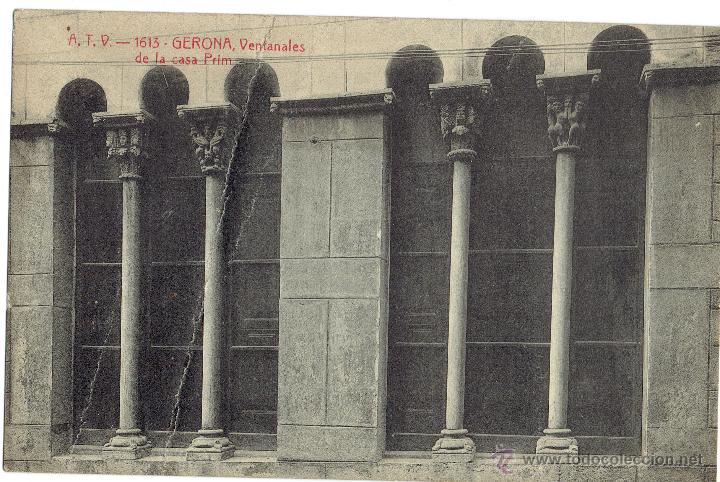 Postales: PS5526 GERONA VENTANALES DE LA CASA PRIM. A.T.V. CIRCULADA EN 1912 - Foto 1